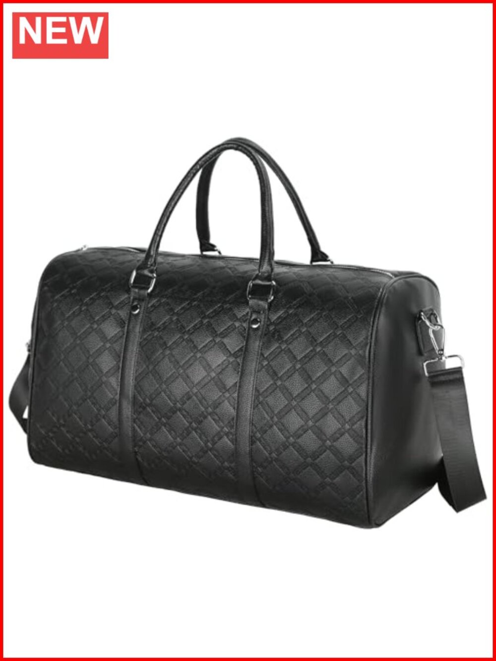 Faux Leather Gym Duffle Bag Travel Weekender Overnight Carry On